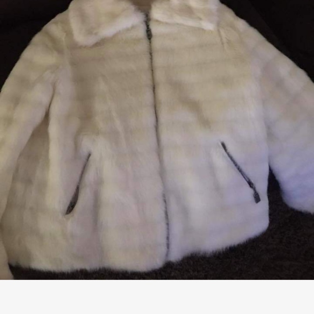 White fur coat
